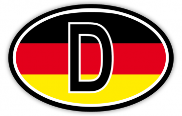 Aufkleber Länderkennzeichen D / Deutschland mehrfarbig
